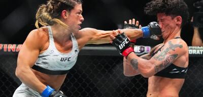 Mackenzie Dern vence Virna Jandiroba em 'guerra' no octógono e conquista mais um cinturão para o Brasil no UFC